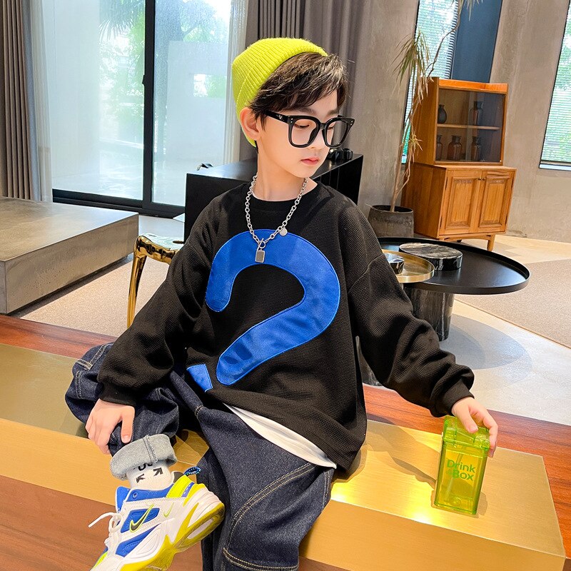 Sudadera de algodón para niños, ropa de manga larga, estilo informal coreano, 4, 6, 8, 10, 12, 13, 14 años, novedad de Primavera de 2022