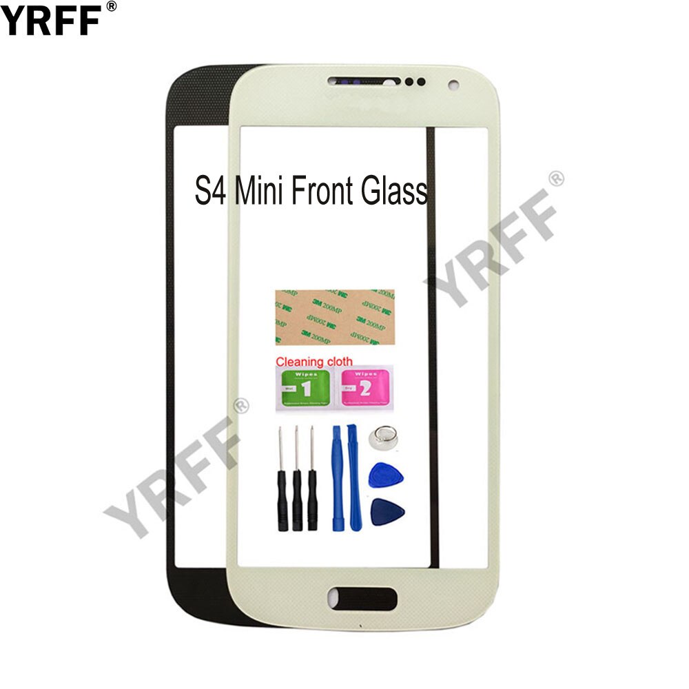 Para Samsung Galaxy S4 i9500 S4 Mini i9192 S5 I9600 S5 Mini Panel frontal de cristal (digitalizador sin Panel de pantalla táctil), vidrio exterior