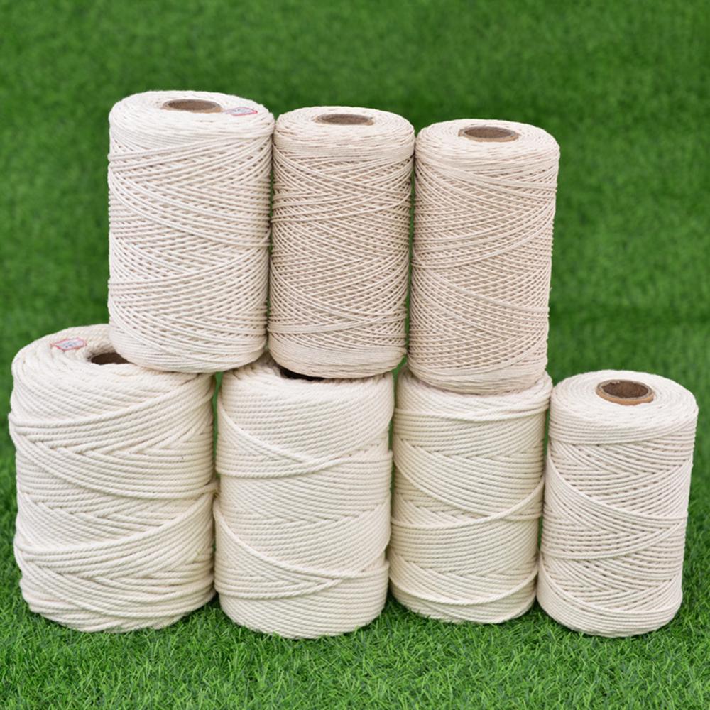 1Roll Macrame Koord Touw Twisted String Katoenen Koord Voor Handgemaakte Natuurlijke Beige Macramé Touw Diy Woonaccessoires 2Mm 3Mm 4Mm 6Mm