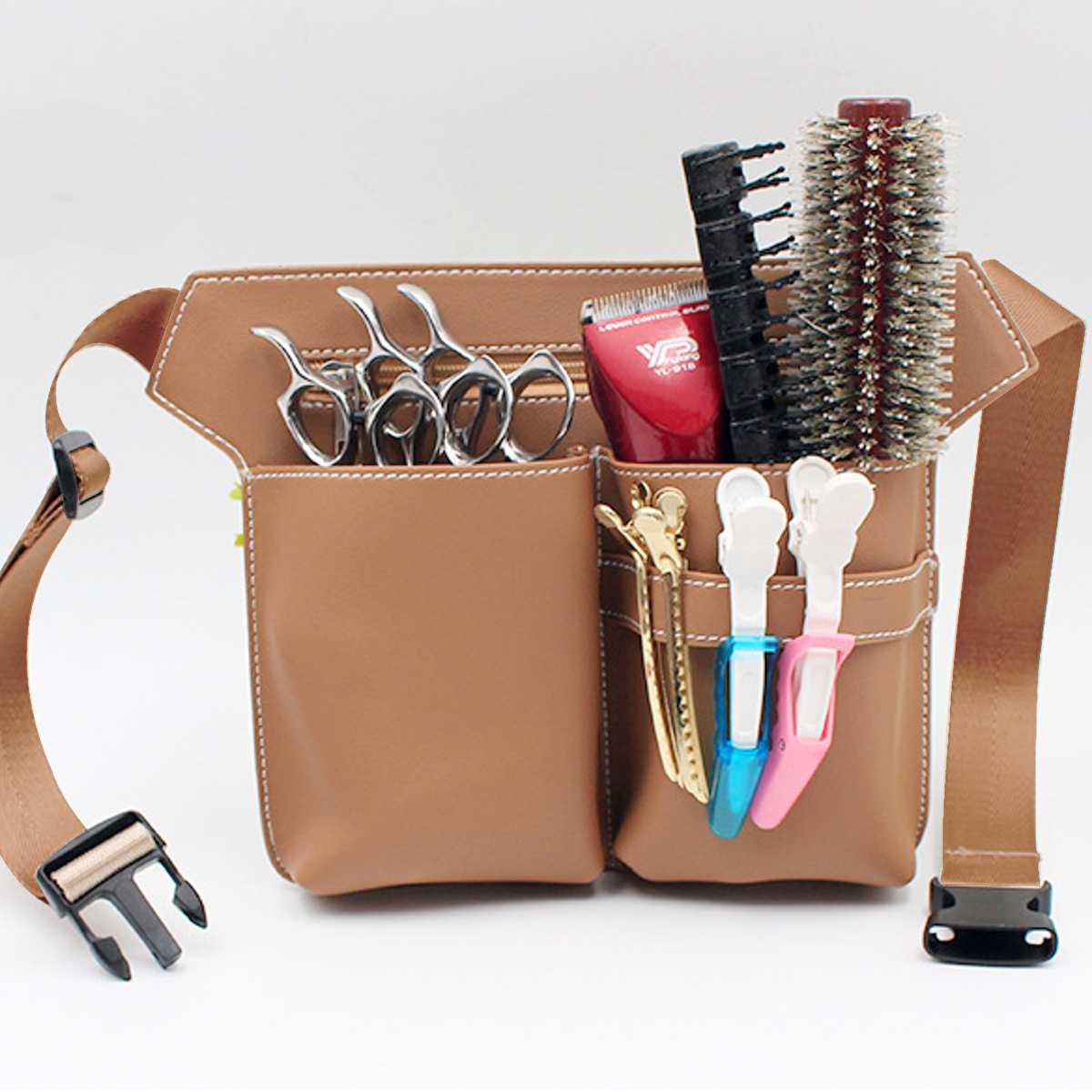 Hair Scissor Bag Clips Comb Case Hairdressing Barber Hair Scissor Holster Pouch Holder tool Salon Waist pack Belt PU Leather Bag