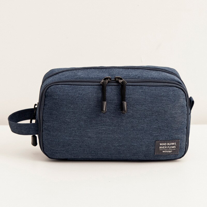 Waterdichte Mannen Opknoping Up Tas Multipurpose Oxford Organizer Cosmetische Vrouwen Benodigdheden Make Up Wassen Toilettas Wc Tas: Dark blue