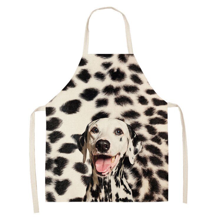 Delantal de cocina para padres e hijos precioso perro foto impresa sin mangas algodón Lino Delantales para hombres mujeres hogar Herramientas de limpieza: type3 / Child