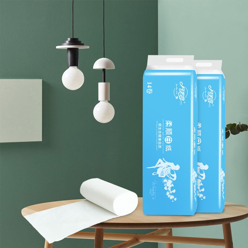 Papel higiénico semiarco para madres y bebés, adecuado para que las familias empaqueten 1 rollo de papel higiénico sin núcleo papel de comida para el hogar tis: Default Title