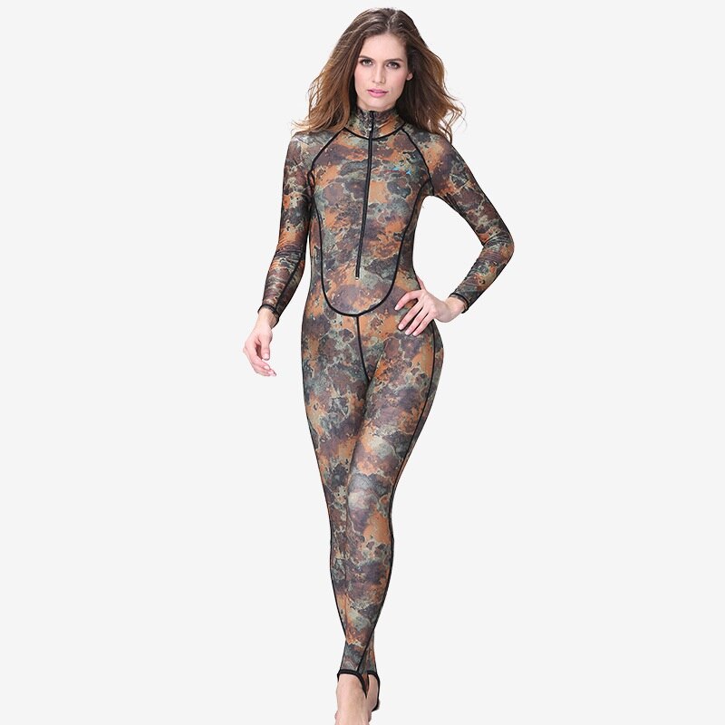 Vrouwen Een Stuk Wetsuit 1 Mm Duikpak Camo Surf Pak Waterdicht Uv Zon Ademende Zwemmen Duiken Snorkelen