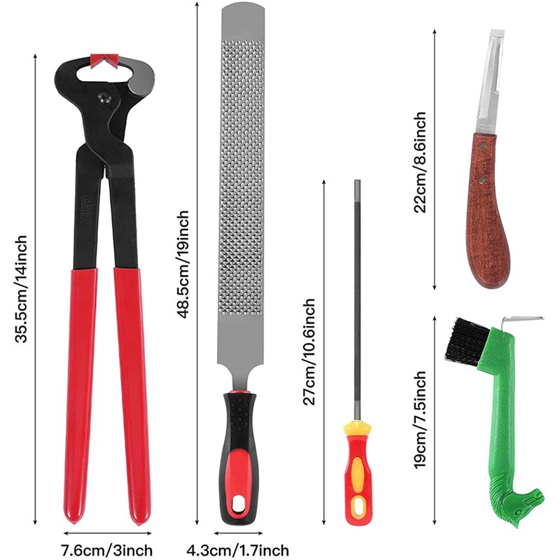 5 Pcs Professionelle Hufschmied Werkzeug Kits Mit 14 Zoll Hoof Nipper, Huf Pflege Werkzeuge Für Pferde, Rinder, schafe Und Donkeys