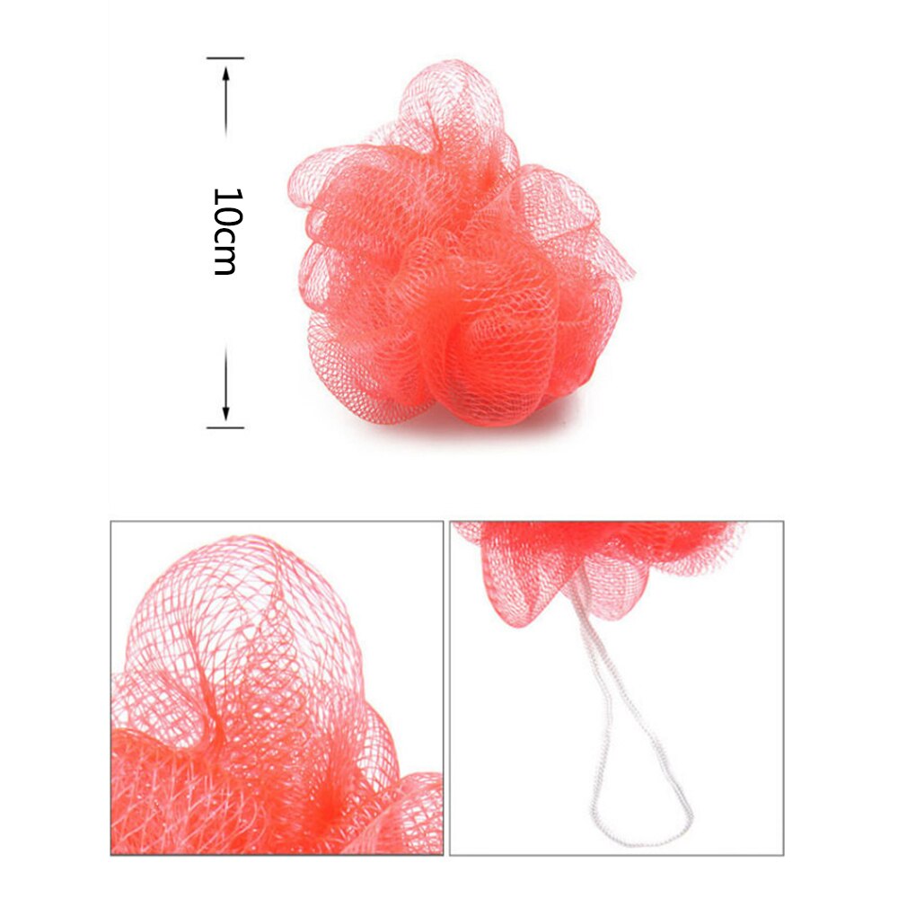 1 stk blød loofah bad blomst bad kugle netto kugle rengøring eksfolierende bad brusebad svamp mesh tilfældigt