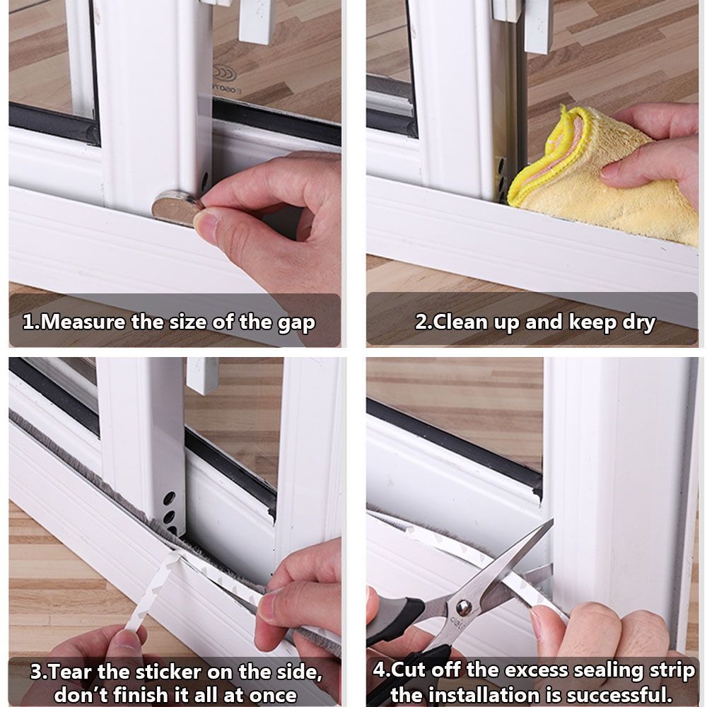 5 Meter Borstelstrip Zelfklevende Deur Raam Afdichting Strip Home Deur Geluidsisolatie Windbestendige Strip Pakking