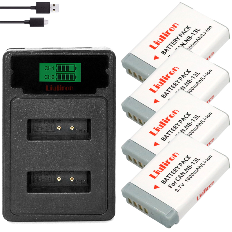 Batterie 1600mAh NB13L NB 13l avec chargeur LCD USB, pour Canon G7 X Mark II G7X G5 X G5X G9 X G9X SX620 SX720 HS