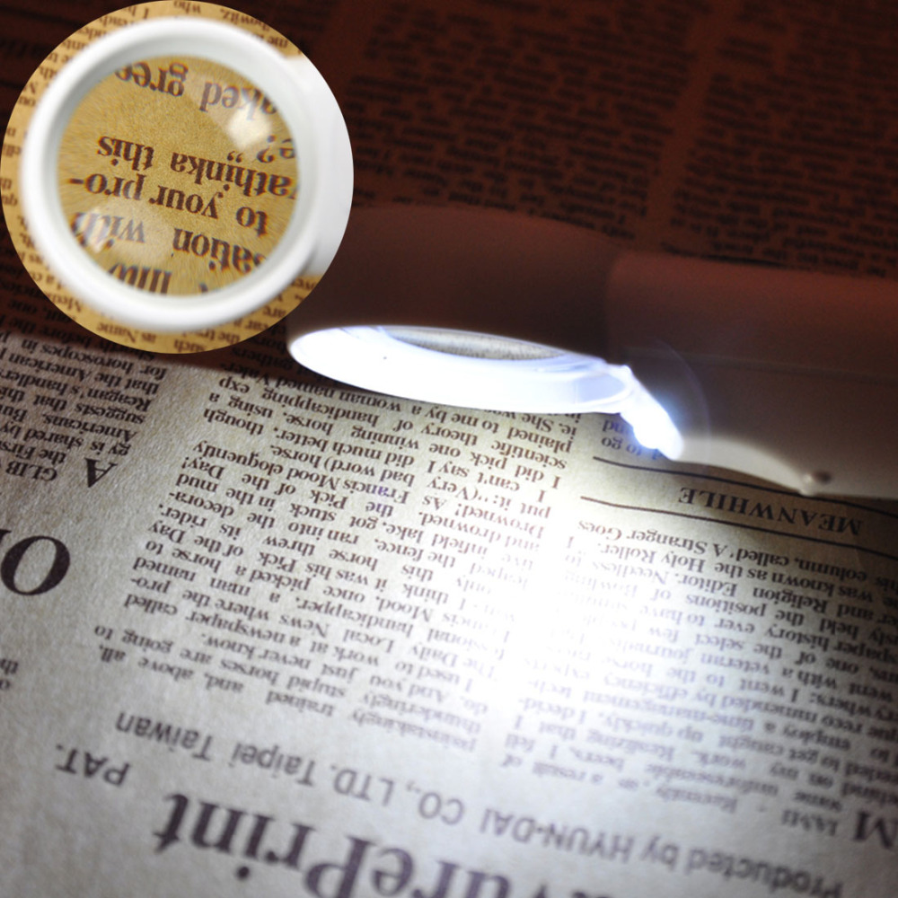 Magnifying Glass 15X Handheld Glass Loupe Magnifier Portable Pocket Tool With 2 LED Light