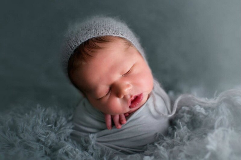Manta elástica monocromática para fotografía de bebés, trajes para sesión de fotos de recién nacidos, manta para recibir fotos de bebés