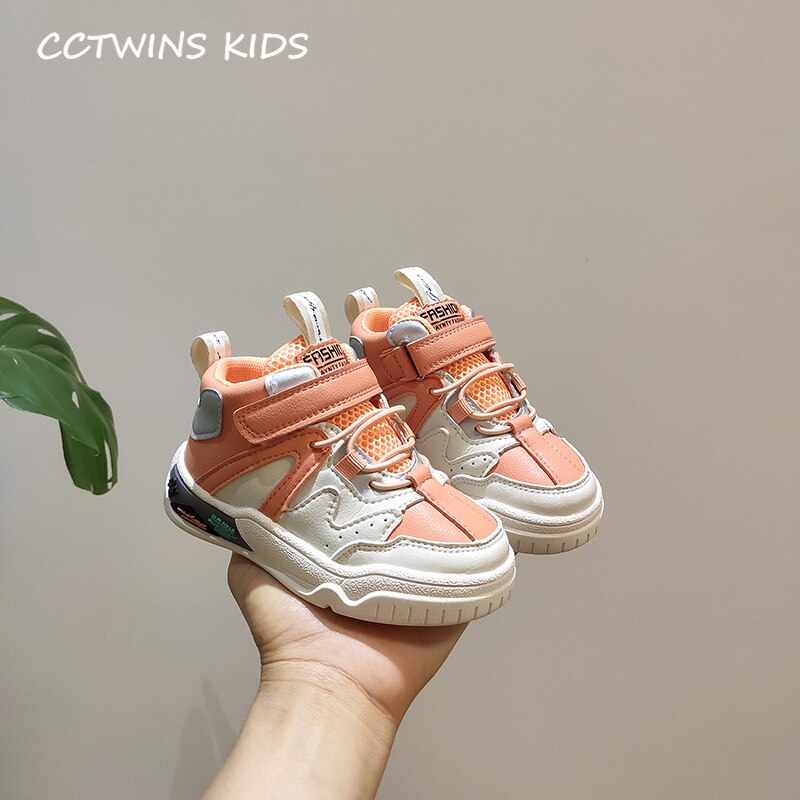Cctwins børnesko efterår børn høje sneakers baby drenge mærke fritidssko piger sportssko  fc2851: Orange / 8.5