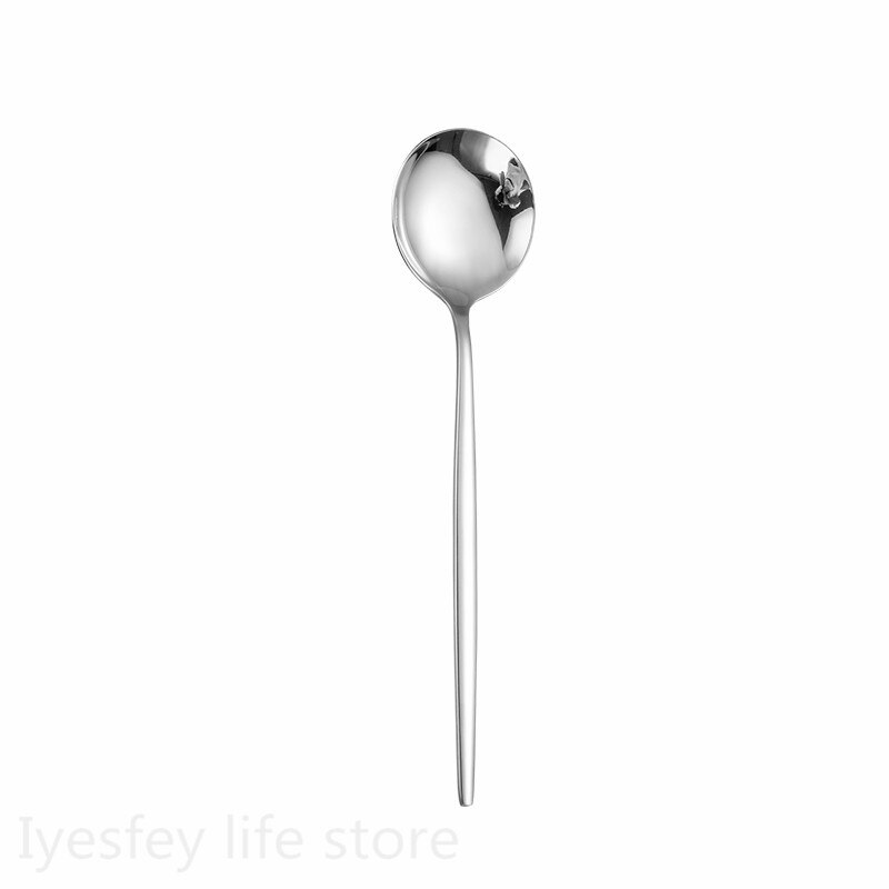 Argent coréen nourriture argenterie couverts 304 en acier inoxydable miroir polissage couteau cuillère fourchette dîner ensemble vaisselle vaisselle ensembles: dinner spoon