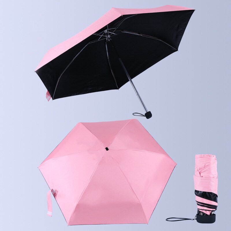 Pongee Small Folding Umbrella Anti-UV Waterproof Women Mini Pocket Parasol Girls Portable Travel UMBRELLAS