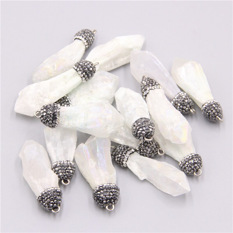 1pc Natural quartz Crystal healing Quartz stone Pendant Necklace Amulet lucky best friends Jewelry pendant charm: 6