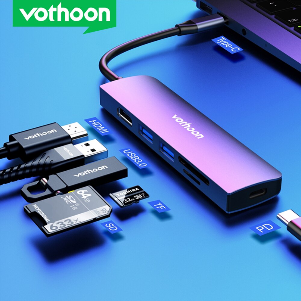 Vothoon USB C HUB Type C to Multi USB 3.0 HUB HDMI Adapter For MacBook Pro Huawei Samsung S10 USB-C 3.1 Splitter 3 Port USB HUB