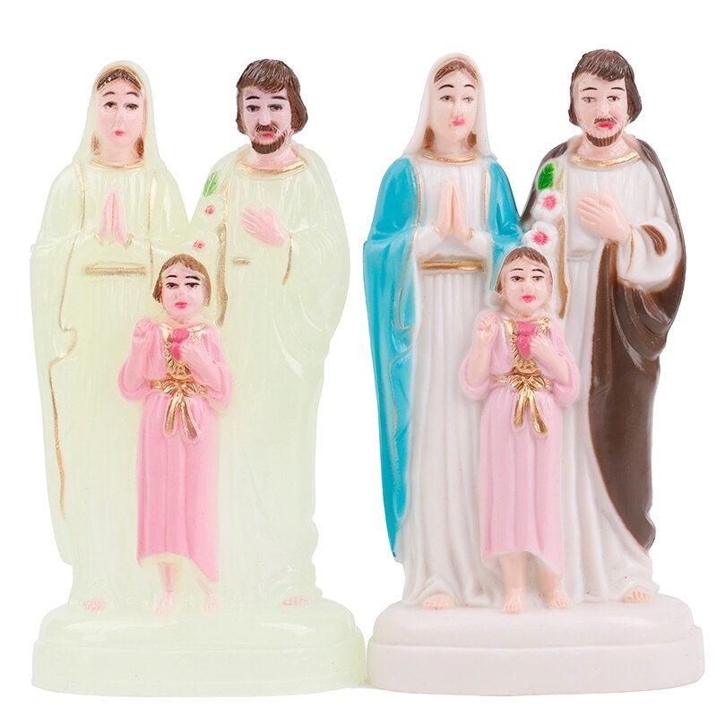 Statue de la vierge marie bleue en plastique, Statue de la vierge marie, faite à la main, jésus, décoration de la maison, de noël