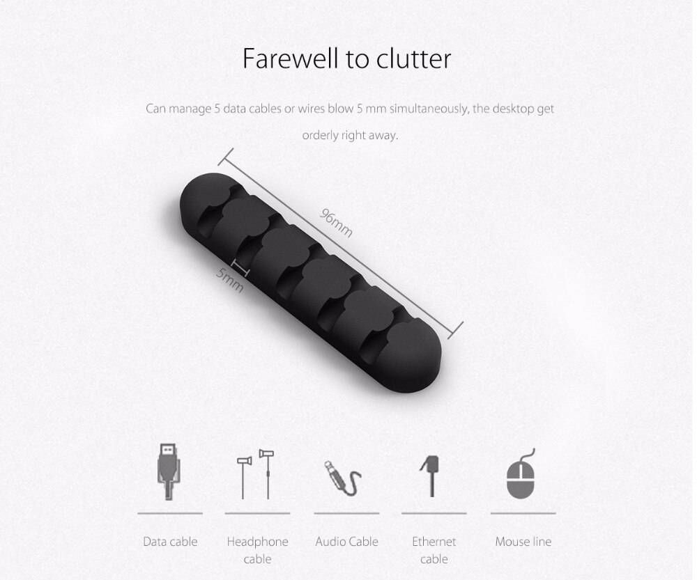 Silicone Cable Management Winder Earphone Cable Organizer Charging Usb Cable Holder for Mouse Wire Holder Clip Cord Garderoba