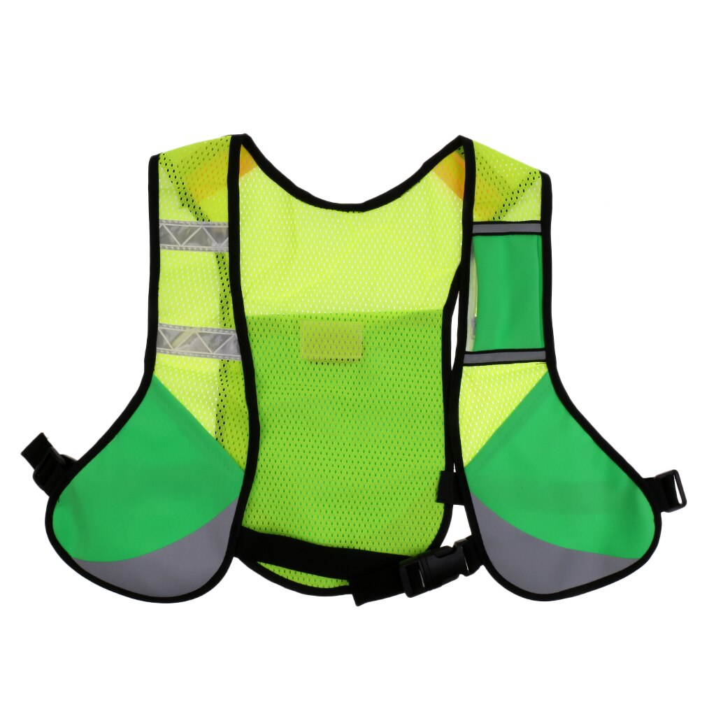 Safety Reflective Strip Running Cycling Water Hydration Backpack: Green