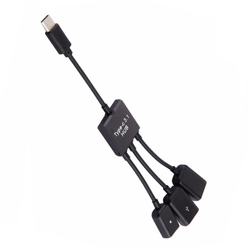 Three-In-One Micro OTG USB Port Adapter Cable Game Mouse Key Conversion Cable For Android Tablet PC USB Flash Drive Card Reader