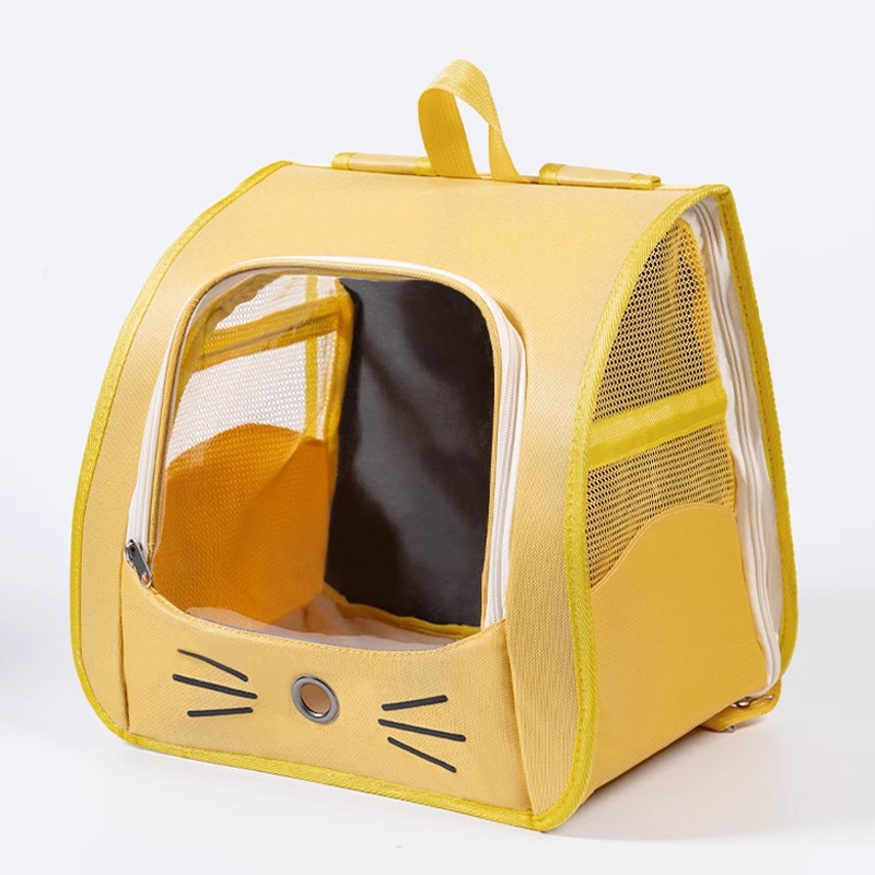 bag space capsule outdoor portable pet backpack shoulder side door large capacity breathable pet supplies: Yellow