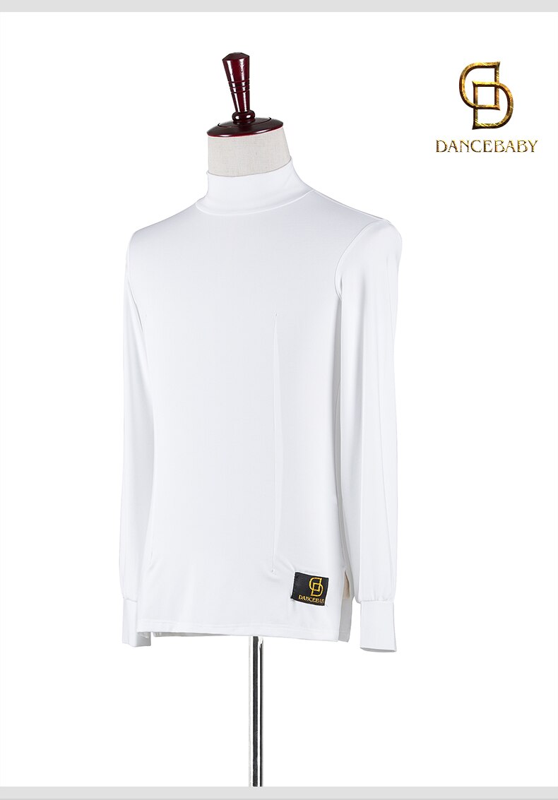 Mænds latin dansetøj mænds langærmet latin skjorte: Hvid / L