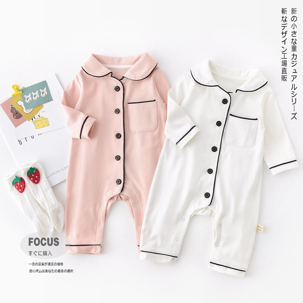 Primavera y otoño recién llegado estilo coreano de manga larga casual ropa de casa monos para niñas y niños lindos dulces