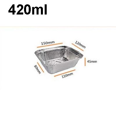 20 pezzi di vaschette antigoccia, griglia in alluminio usa e getta per griglia per grasso: 420ml / 20Pcs box with cover