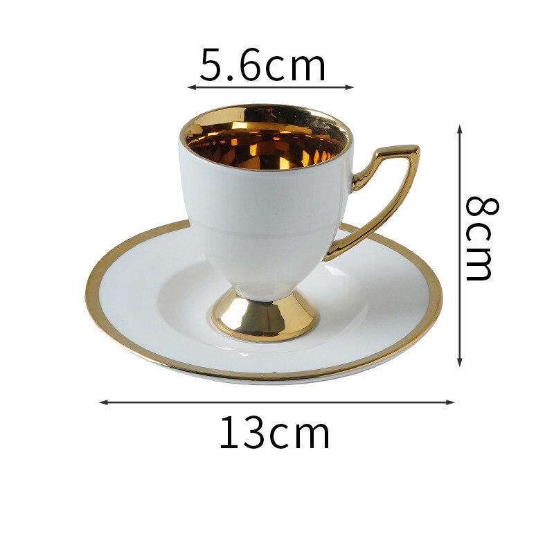 6 cups and 6 plates, ceramic cups and saucers simple home afternoon cups and saucers coffee cups and saucers set: B