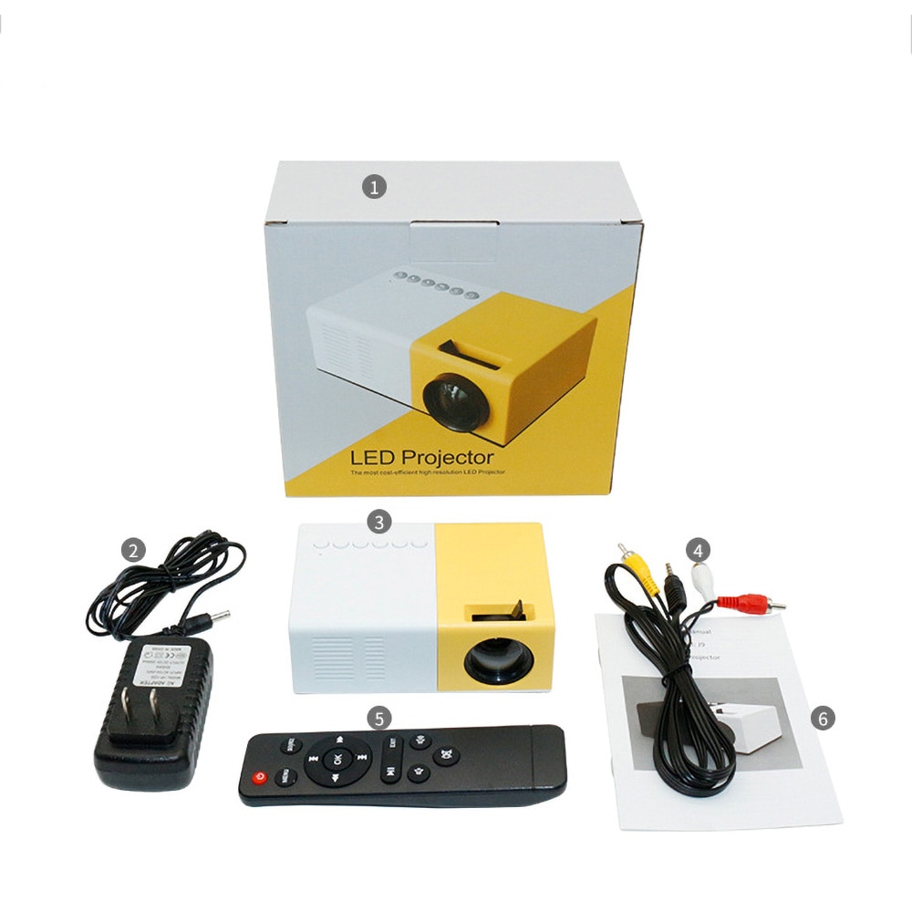1080P HD Projector J9 Mini Projector Ultra Projectors LED Mini Projector Support Cell Phone Multimedia Home Theater EU Plug