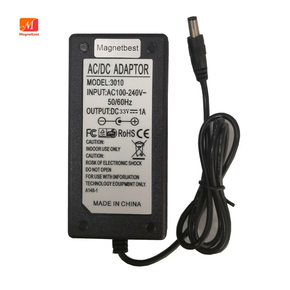 Cargador adaptador de 33 V, 1A, 33 voltios, 1000Ma, CC 5,5x2,1mm/2,5mm con Cable convertidor de fuente de alimentación US, EU, AU, UK