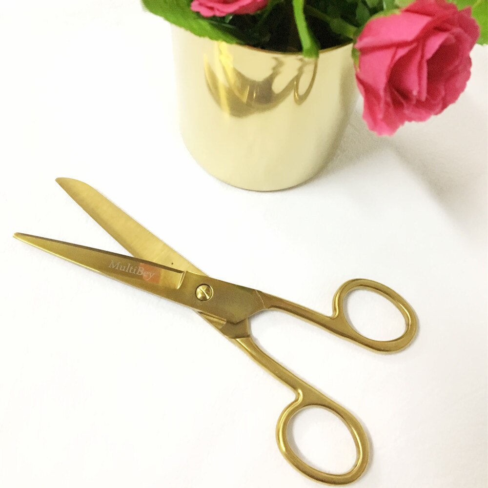 Gold Sewing Scissors Heavy Duty Stainless Steel Tailor Dressmaker Shears Paper Cutter for Household and Office Cutting Supplies