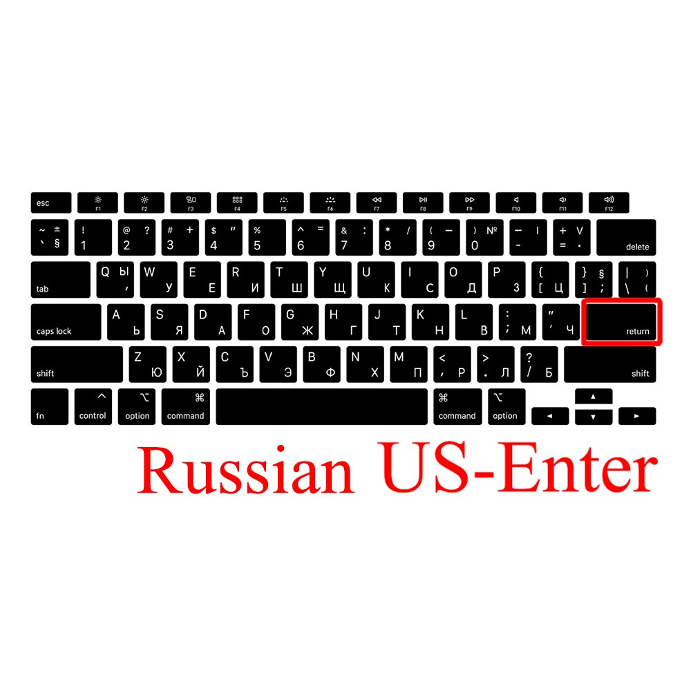 UNS/EU Geben Typ Spanisch/Russisch/Französisch Englisch Tastatur Abdeckung Für MacBook Air 13 A2179 A2337 touch ID Transparent Haut: US Russian