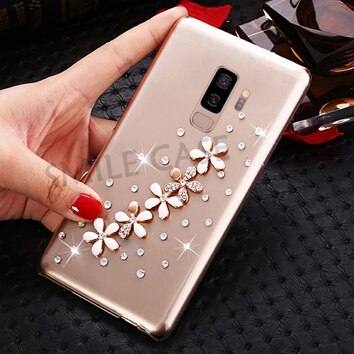 Sourire étui pour samsung galaxy J8 Funda 6.0 pouces clair en plastique strass étui pour samsung galaxy J8 couverture Capa: 5 J8 2018