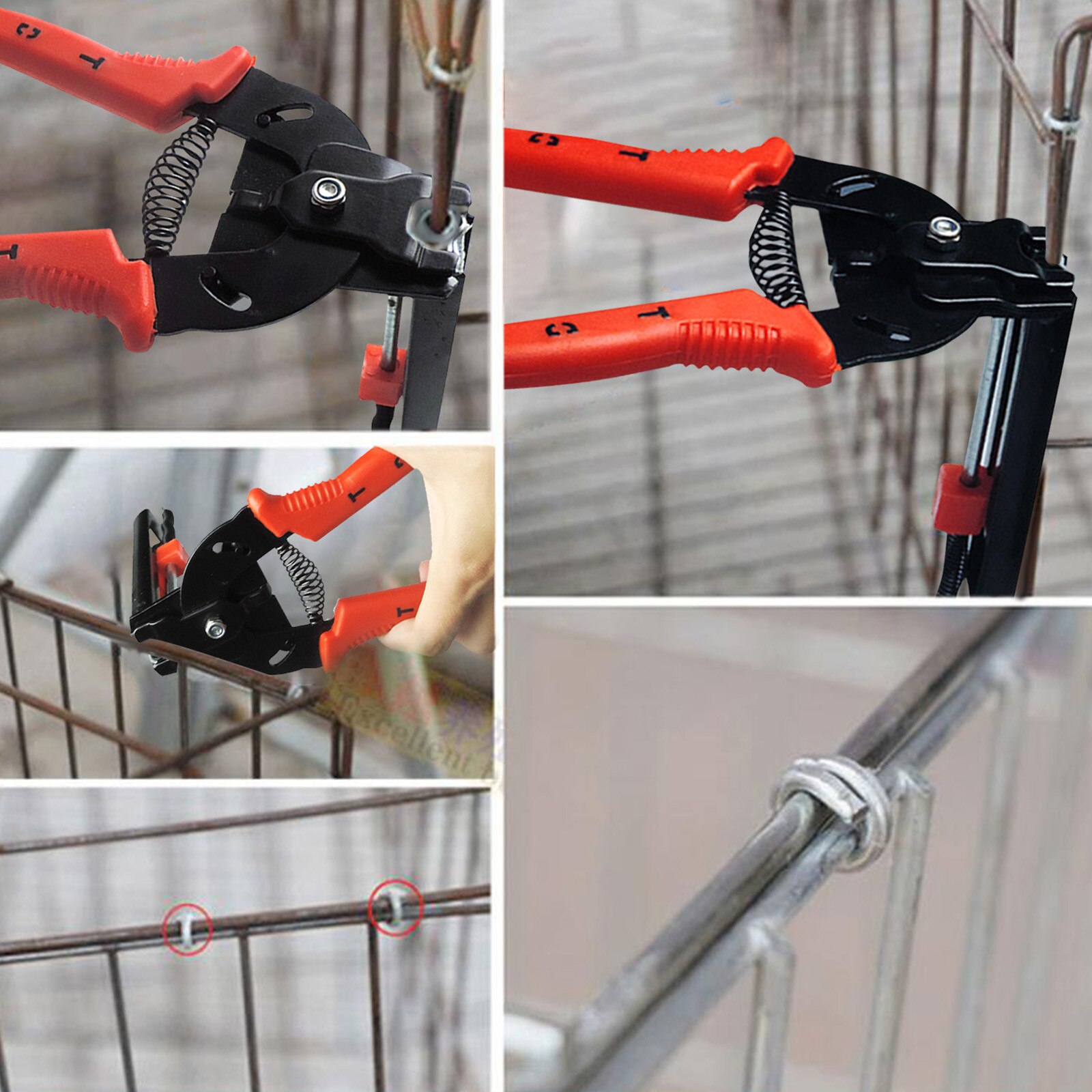 Hog Ring Pliers and 600 Nails Staples Ploutry Cage Pliers Fastening Clamp Installation Tool for chicken Mesh Cage Wire Fencing