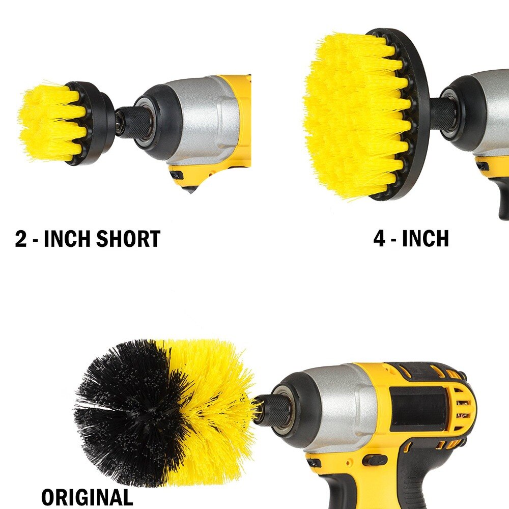 3 pcs Power Scrub Brush Drill Cleaning Brush for Bathroom Shower Tile Grout Cordless Power Scrubber Drill Attachment Brush Kit