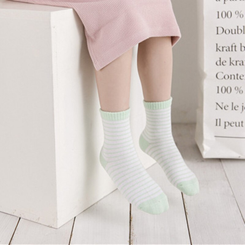 Spring Autumn Baby Socks Lovely Stripe Socks Absorb Sweat Cotton Baby Sock Thin Funds Children Socks 5 Colors