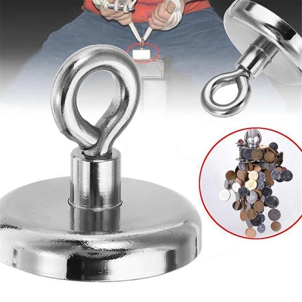 Magnet Hooks Salvage Magnets Equipments Searcher Detachable Mounting Round Neodymium Powerful Pulling Fishing Accessories Sucker