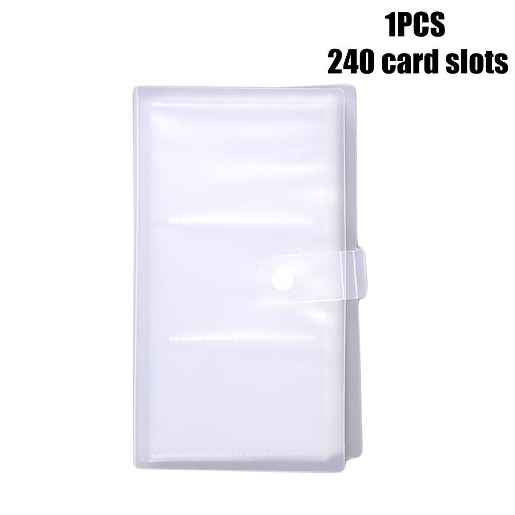 1PC Transparent Business Card Id Card Holder 240 Card Large Slots Office Collection Business Card Holder Card Capacity Tick X0R2: Default Title