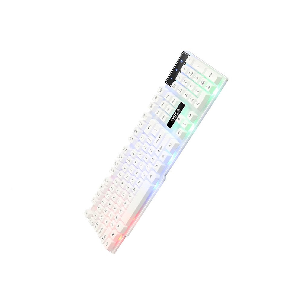 iMice Gaming Keyboard 104 Keycaps RGB Backlit Mechanical Feeling Keyboard Game Keyboards with RU Sticker for PC Laptop Computer