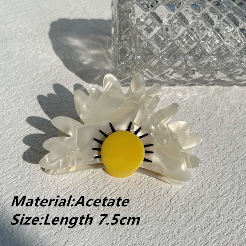 HANGZHI INES – pince à cheveux en forme de marguerite française, lèvres tulipe, acétate, pince à cheveux, épingle à cheveux, accessoires de tête à la pour femmes et filles,: N
