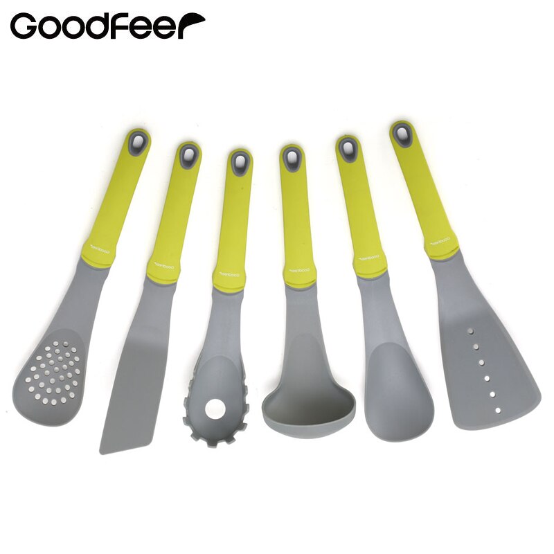 Redskapsredskap i nylon med långskaftsspad, soppsalladssked, slev, spaghettiserver, slitsad kokkärl goodfeer