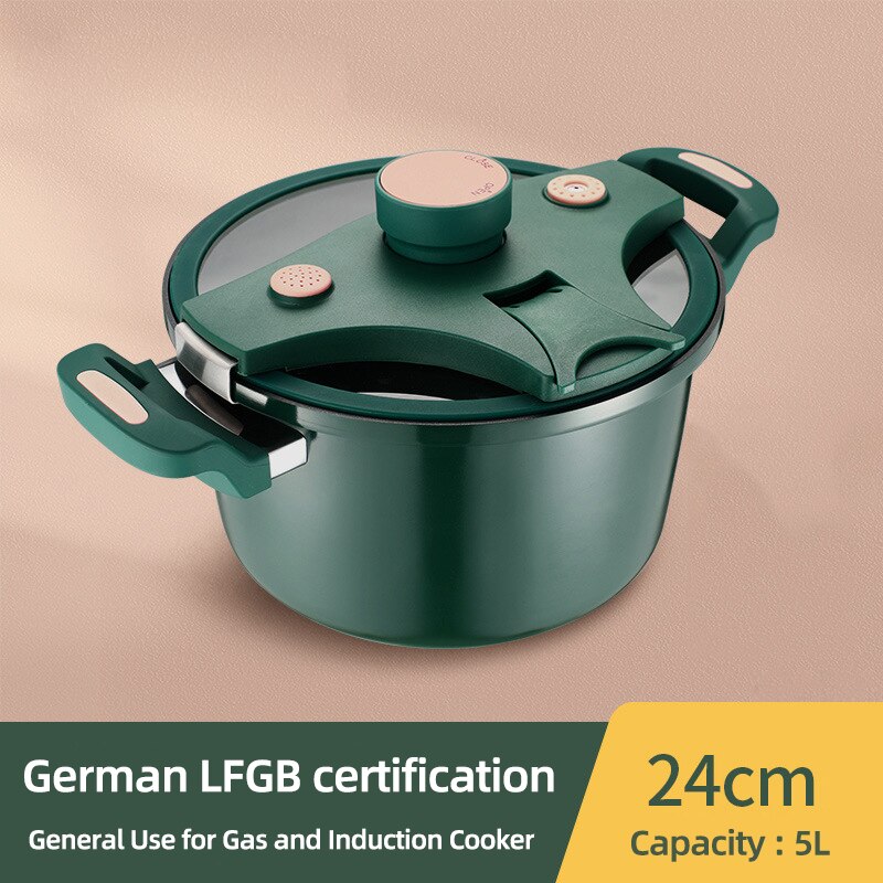 OAPE 5L Thick Bottom Large Thermo Instant Cooking Pots Saucepan Utensils Non-Stick Cookware For Kitchen Pan Cauldron Kitchenware: Soup Pot 24cm