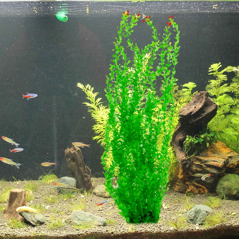 1pc kunstmatige groene planten van plastic, narcissen, water aquarium decoraties, decoratie ornament, kunstplanten