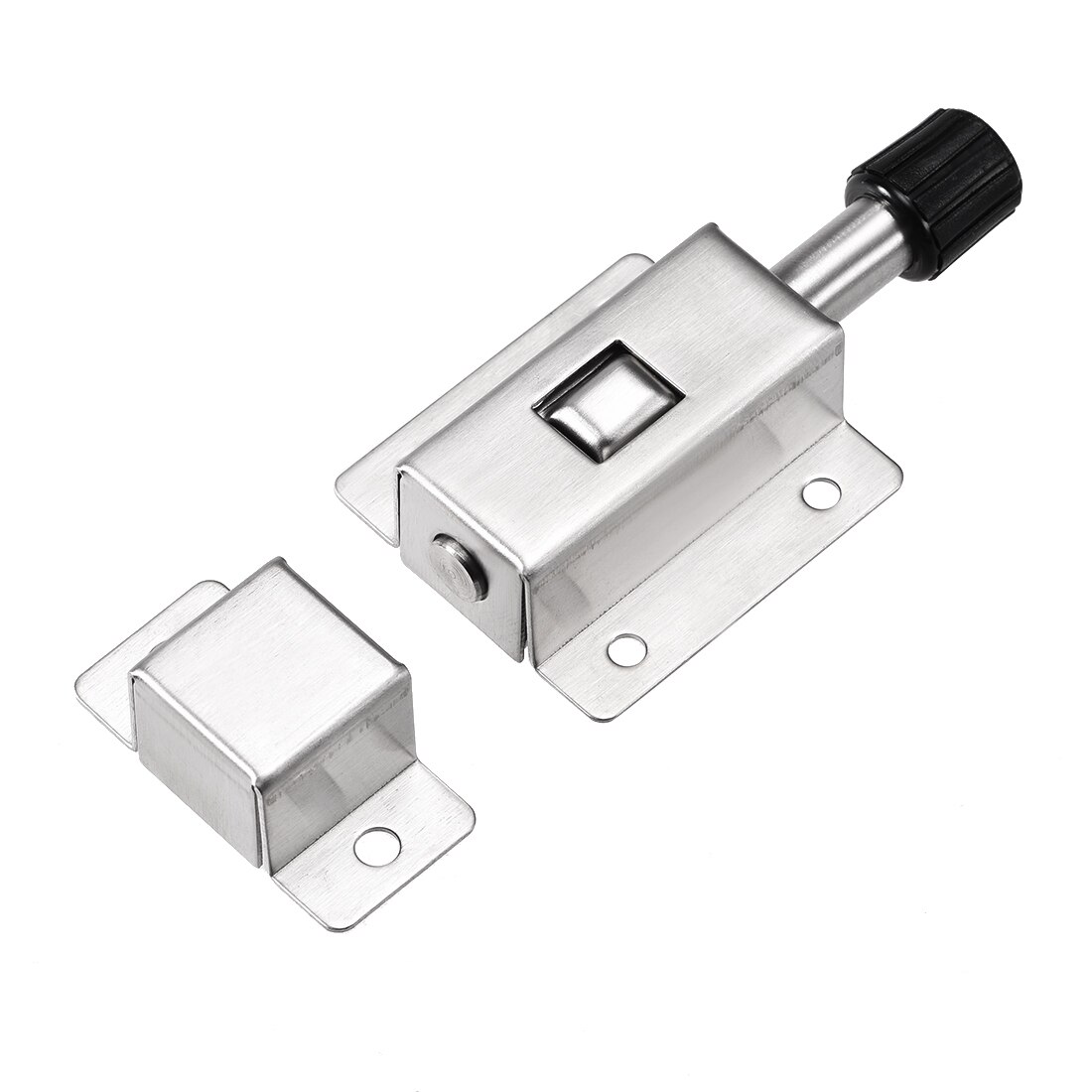 uxcell Door Barrel Bolt, Stainless Steel Security Push Button Spring Loaded Latch, 2 Pcs