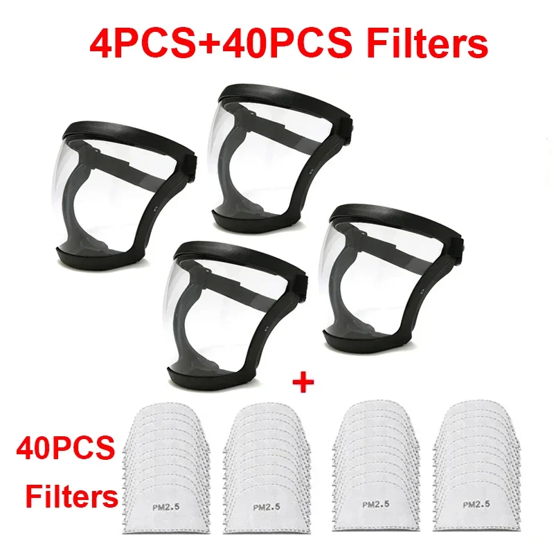 Masque de protection facial complet, tête transparente, couvercle de protection pour les yeux, lunettes, visières d'écran, Anti-poussière, coupe-vent, Anti-buée, outils de cuisine