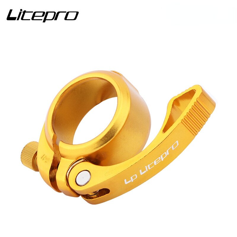 Litepro 41mm Seat Tube Clamp Red Black Gold Silver Folding Bicycle Aluminum Alloy Tube Clamp Suitable for 33.9mm Seat Tube: Gold