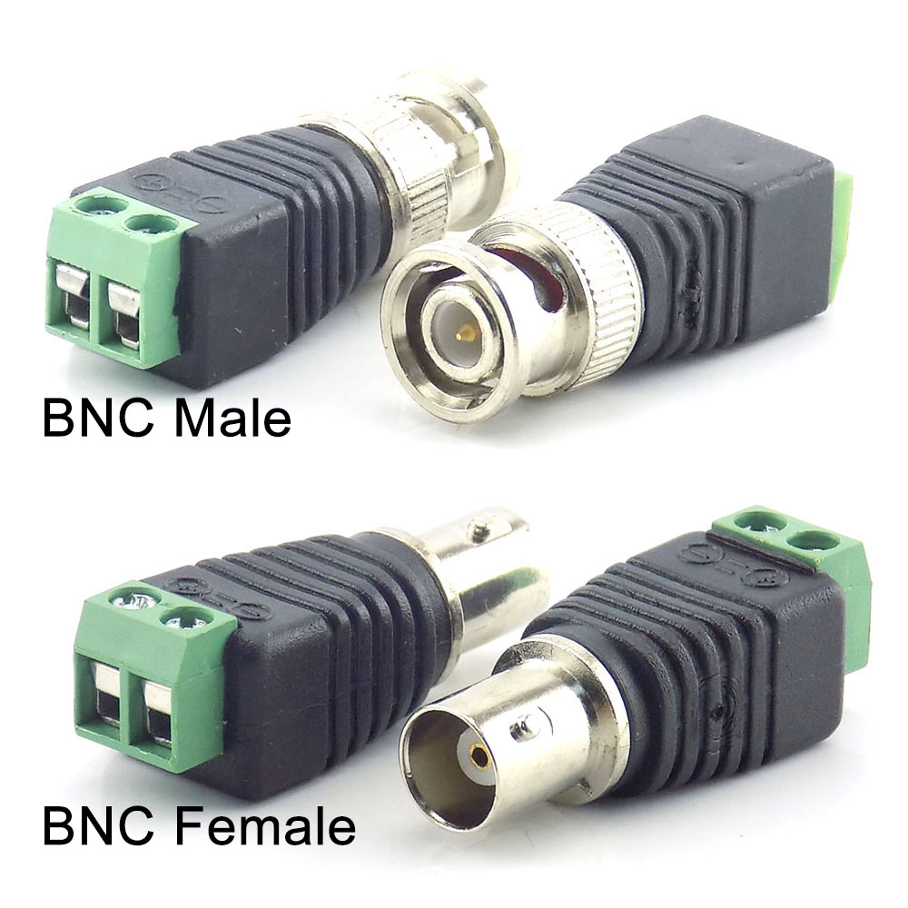 5pcs 12V BNC DC male female plug adapter power supply Connector 5.5X2.1MM Connectors Coax Cat5 for Led Strip Lights CCTV Camera