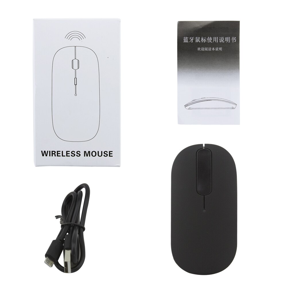 Bluetooth Wireless Mouse Rechargeable Touch Scroll Computer Mouse Silent Ergonomic Slim PC Mause Optical Mice For Macbook Laptop: black