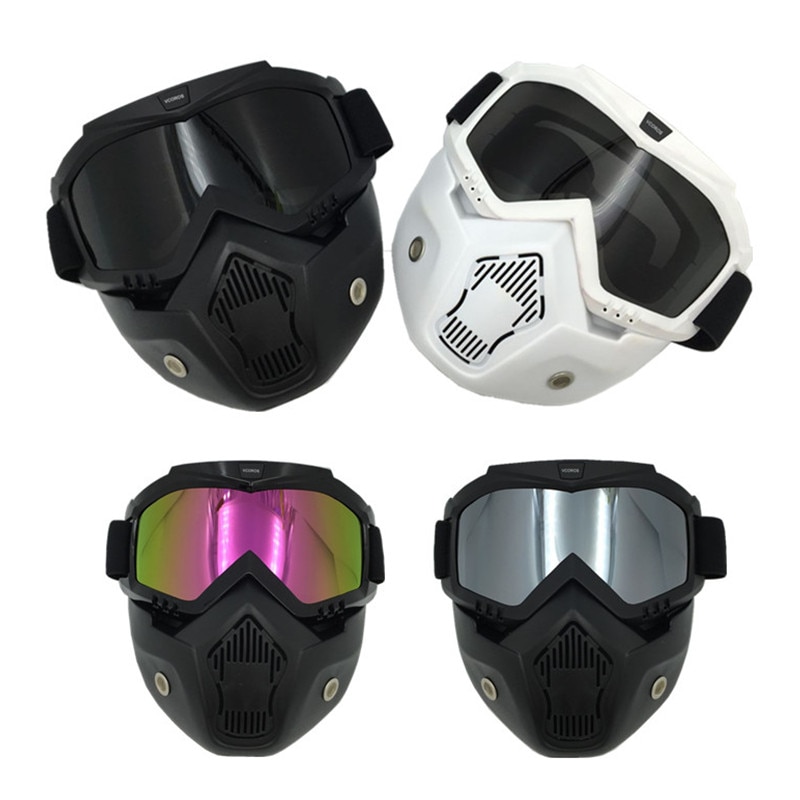 The desmontable Modular face shiel casco clásico gafas con filtro bucal para casco de motocicleta Moto gafas para juegos de disfraces