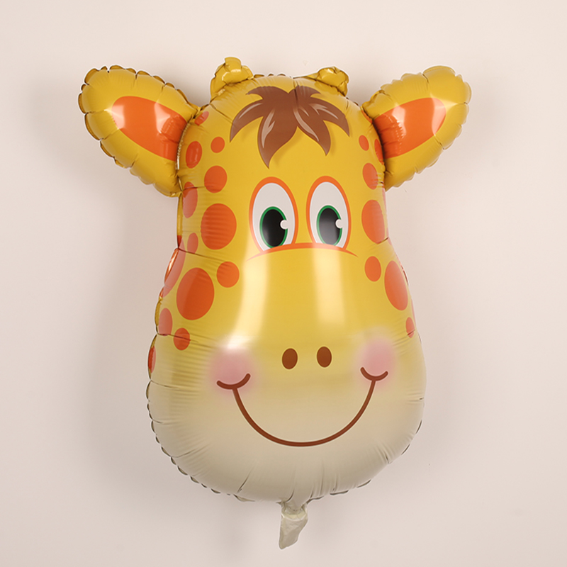 1pc Big Size Lion tiger monkey cow zebra giraffe Helium Balloon Birthday Party Decorations Foil Balloons Kid Boy toy Baby Shower: giraffe / 32inch
